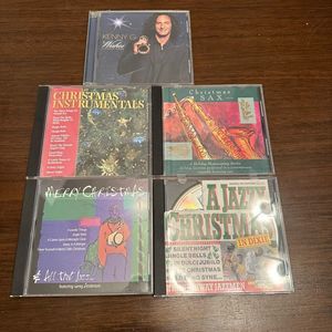 Christmas Jazz CDs Lot Of 5 Jewel Case Instrumental Dixie Kenny G Greg Anderson